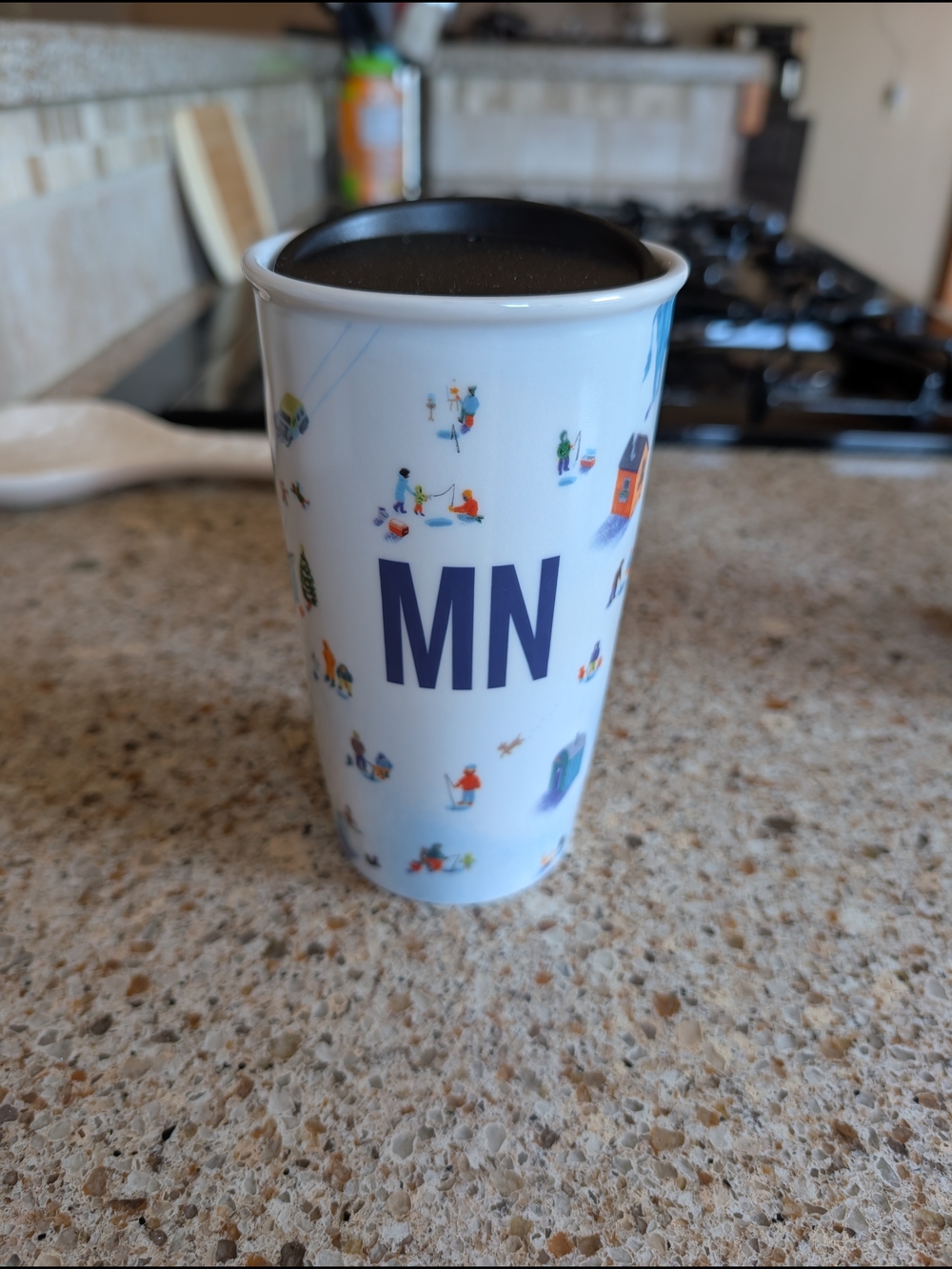MN State Travel Tumbler - White with Navy Letters